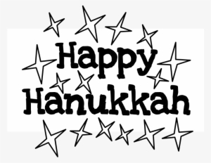 Happy Hanukkah, Black Letters, Black And White Stars, - Frog Hoppy Holidays Greeting Cards (pk Of 20)