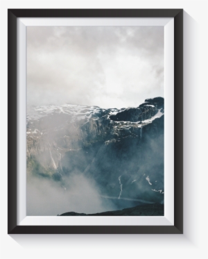Scandi Mountain Range Part B Minimal Nordic Artwork - Picture Frame