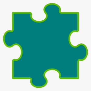Blue Green Puzzle Piece Clip Art - Puzzle Piece Clipart