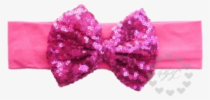 Pink Sequin Bow Headband