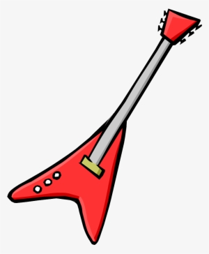 Download Free Printable Clipart And Coloring Pages - Red Electric Guitar Club Penguin