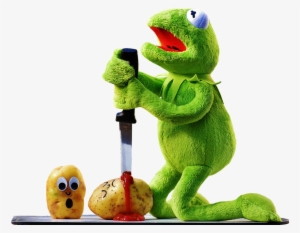 Potatoes, Knife, Ketchup, Blood, Murder, Funny, Kermit - Kermit With A Knife