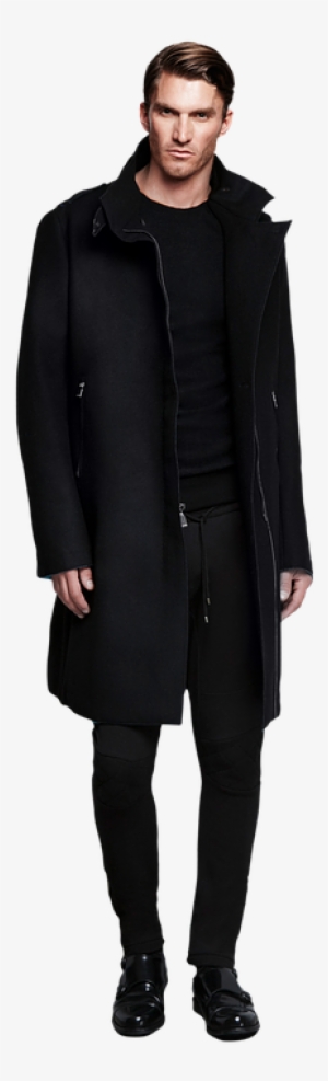 Man, In Black, Coat, Male, Handsome - メンズ 冬 服 コーデ