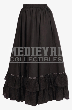 Spanish Noblewoman Reversible Parlor Skirt - Black Leather Vest Medieval