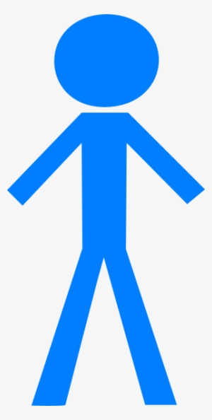 Man Dad - Blue Stick Figure Clip Art