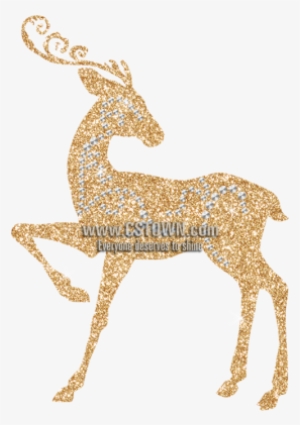 Fairy Deer Gold Glitter Hot Fix Transfer Design For - Silhouette