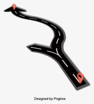 Cartoon Flat Road, Cartoon, Flat, Highway Png And Psd - Clip Art