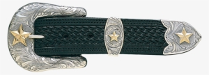 The Pecos Gold Star 1 1/2" Buckle Set - Vogt Silversmiths Men's Pecos Gold Western Belt Buckle