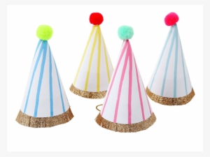 Striped Party Hats - Meri Meri Mini Striped Party Hats, Gold