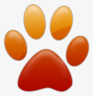 Cat Paw Png Download - Red Orange Paw Print