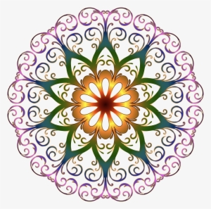 This Free Icons Png Design Of Prismatic Flourish Snowflake - Round Flower Design Png