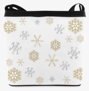 Silver And Gold Snowflakes On A White Background 2 - Handbag