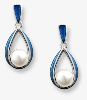 Nicole Barr Designs Sterling Silver Ribbon Stud Earrings-blue - Blue Ribbon Stud Earrings - Sterling Silver