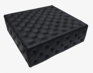 Black Square Tufted Ottoman - Mattress