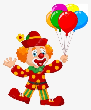 Clown Holding Balloon