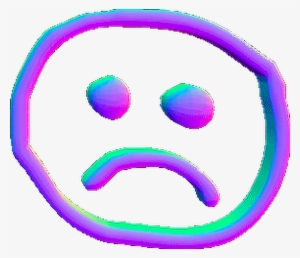 Vaporwave Aesthetic Sad Face - 572x492 PNG Download - PNGkit