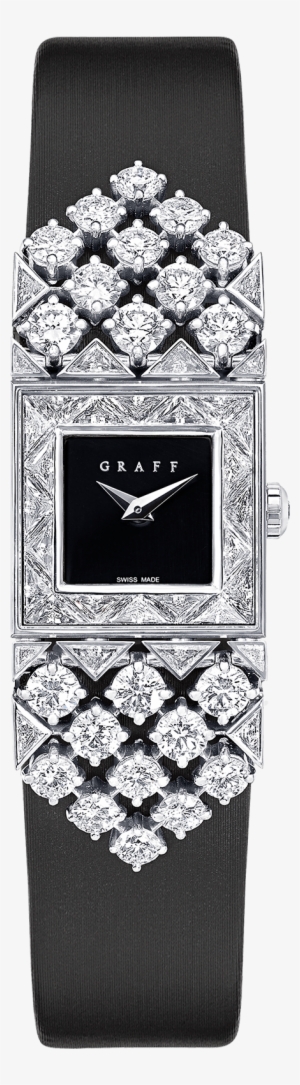 A Graff Snowfall Diamond Watch On Black Satin Strap - Graff Diamonds