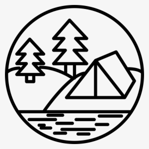Camping At The Forest Near The River Comments - Camping Png Black And White