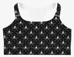 Front View Skull And Crossbones Sports Bra With White - Playstation 4 Supreme
