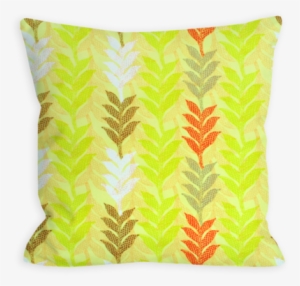 Electric Vines White And Yellow Pillow - Cushion