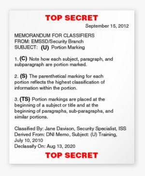 A Sample Classified Document Showing Page Marking And - Write A Classified Document