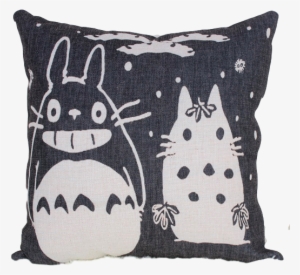 Totoro Kussen Zwart Custom Cover - Throw Pillow