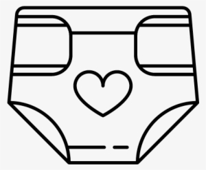 Diaper With Heart Vector - Diaper Vector