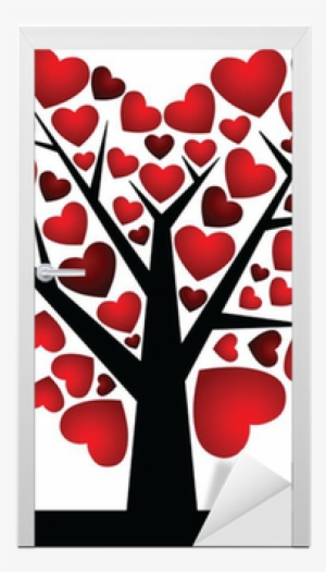 Valentine Tree With Love Heart, Vector Illustration - Vector Graphics