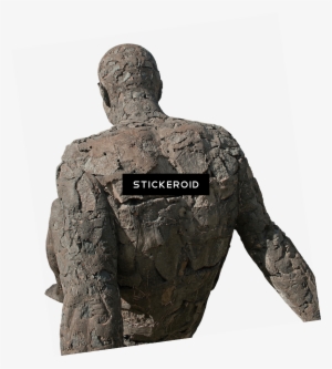 Modern Statue Of A Man Sitting Back