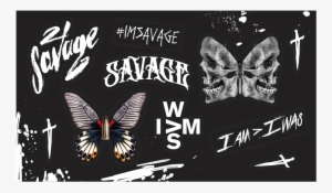 The 21 Savage I Am > I Was Album Merch Is Available - Schicker Damast U. Schmetterling Danken Ihnen Zu Karte