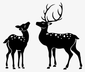Baby Deer Silhouette Png - Cute Deer Printed Wall Sticker For Room Decoration