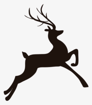Reindeer Silhouette Jumping 15 Transparent Png - Siluetas De Venados Navideños