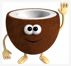 Funny Stickers Fruits And - Noix De Coco Rigolote