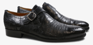 Monks Henry 11 Alligator Suede Croco Black Hrs