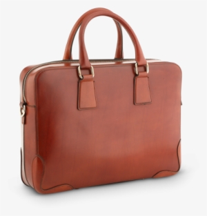 Italian Leather Briefcase With Shoulder Strap-brandy - Padded Laptop Bag Briefcase By Filson