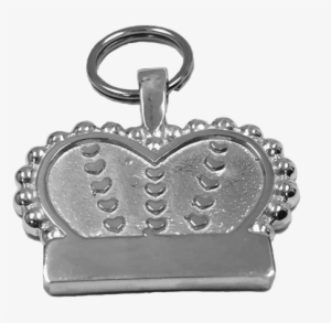 Medium Crown & Heart Tag Sterling Silver - Pet Tag