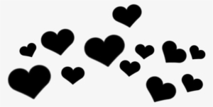 Crown Heart Hearts Black Tumblr Sticker Png Heart Png - Heart