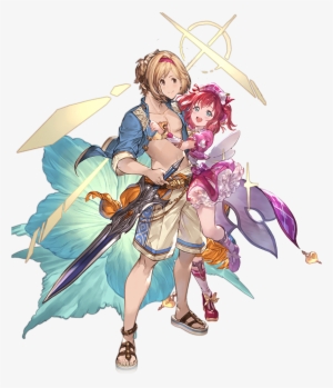 "wow Girls Meet My New Friend D " - Granblue Fantasy Summer Skin