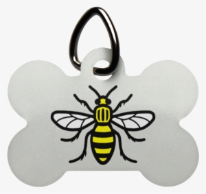 Manchester Bee Dog Bone Pet Tag - One Love Manchester Bee