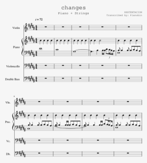 Xxxtentacion Sheet Music For Piano, Contrabass Download - Changes By X Piano Sheet Music