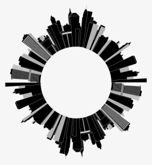 This Free Icons Png Design Of Cityscape Skyline Radial - Round Cityscape