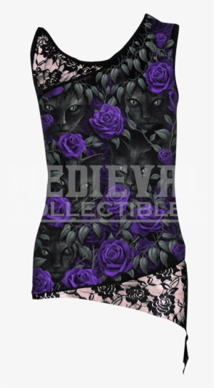 Black And Purple Lace Top