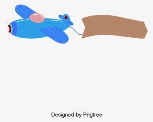 Cartoon Airplane Banner, Airplane Clipart, Banner Clipart, - Portable Network Graphics