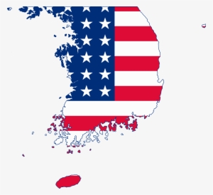 Flag Map Of United States Military Government Of Korea - United States Of Korea