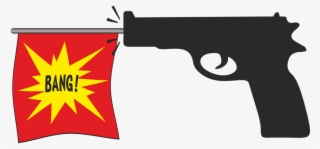 Clipart Gun American Flag - Cartoon Gun Bang Flag