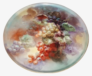 Exquisite Masterpiece Antique French Limoges Porcelain - Grapes Porcelain Paintings