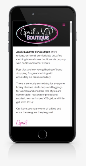 Website Design & Development For April's Vip Lularoe - Iphone