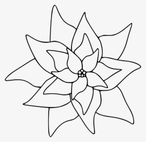 The Poinsettia Image In This Free Digital Stamp Is - Poinsettia Clipart Black And White