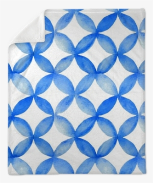 Watercolor Blue Japanese Pattern - Boho Eklektisches Blaues Krawatten-kissen Kissen