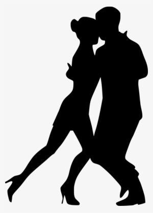Partner Dance Drawing Silhouette - Salsa Dancing Couple Silhouette